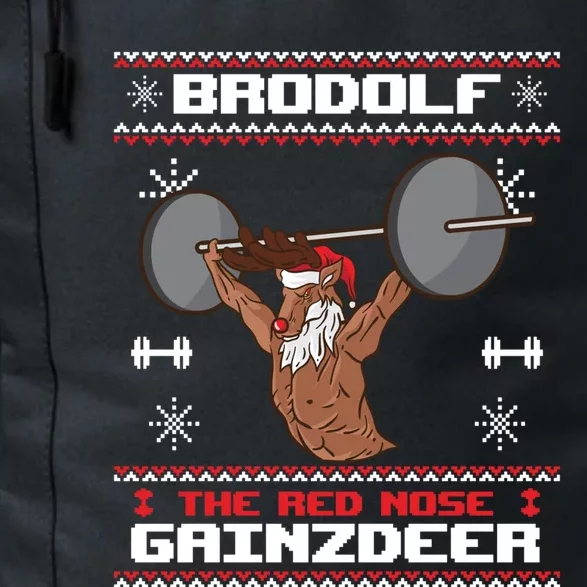 Brodolf The Red Nose Gainzdeer Gym Ugly Christmas Sweater Great Gift Daily Commute Backpack