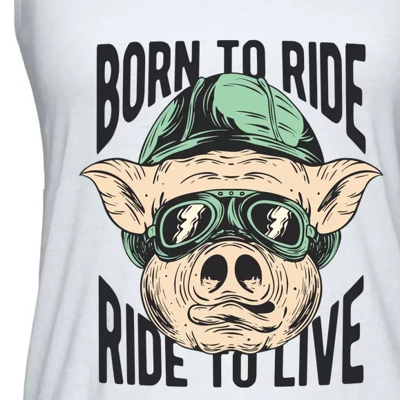 Born To Ride Ride To Live Ladies Essential Flowy Tank