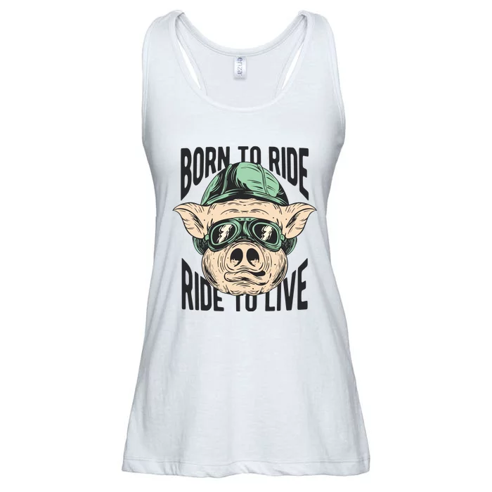 Born To Ride Ride To Live Ladies Essential Flowy Tank