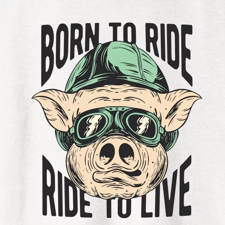 Born To Ride Ride To Live Women's Crop Top Tee