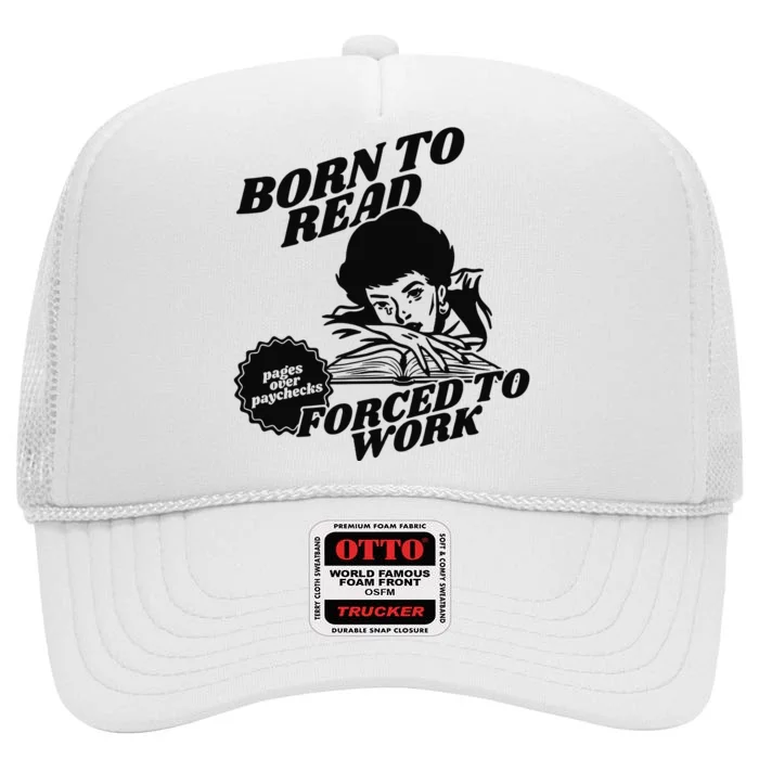 Born To Read Bookish High Crown Mesh Trucker Hat