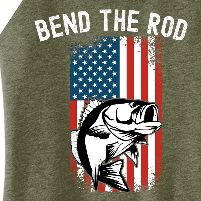 Bend The Rod, Funny Fishing Pole, Funny Fisherman Outdoor Women’s Perfect Tri Rocker Tank