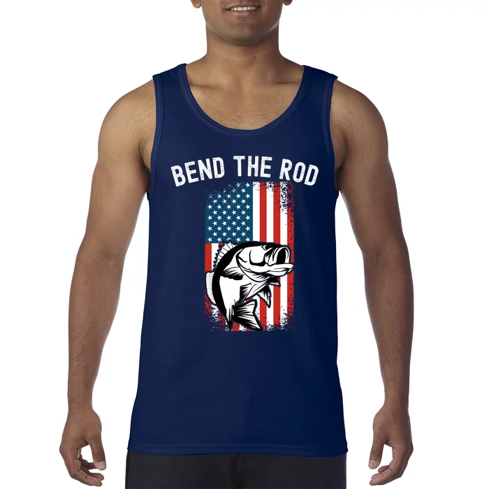 Bend The Rod, Funny Fishing Pole, Funny Fisherman Outdoor Tank Top