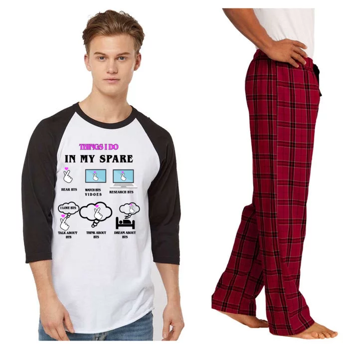 BTS Things I Do Spare Time Funny Raglan Sleeve Pajama Set