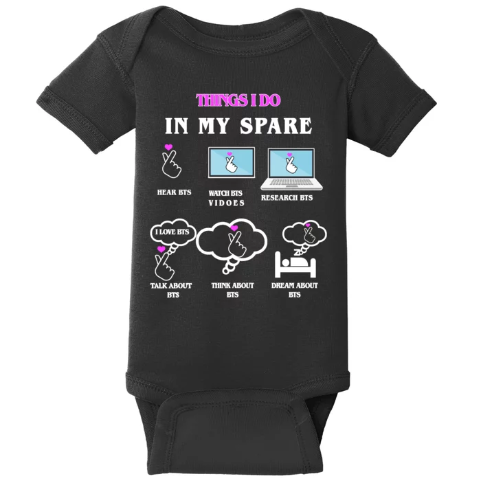 BTS Things I Do Spare Time Funny Baby Bodysuit