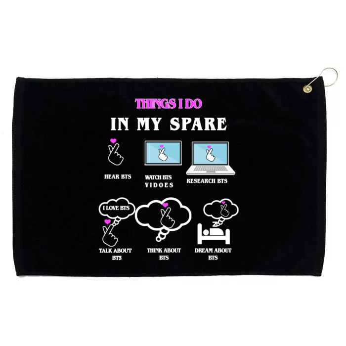 BTS Things I Do Spare Time Funny Grommeted Golf Towel