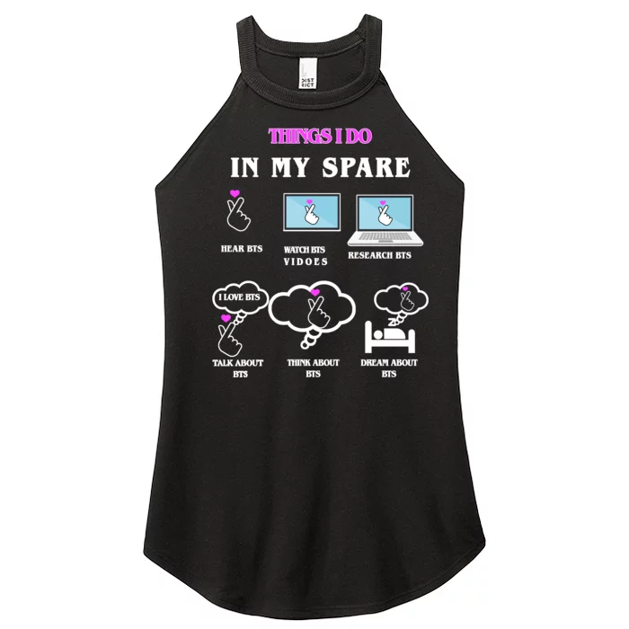 BTS Things I Do Spare Time Funny Women’s Perfect Tri Rocker Tank