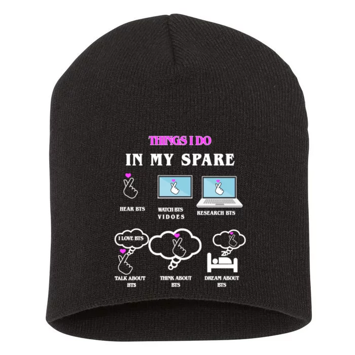 BTS Things I Do Spare Time Funny Short Acrylic Beanie