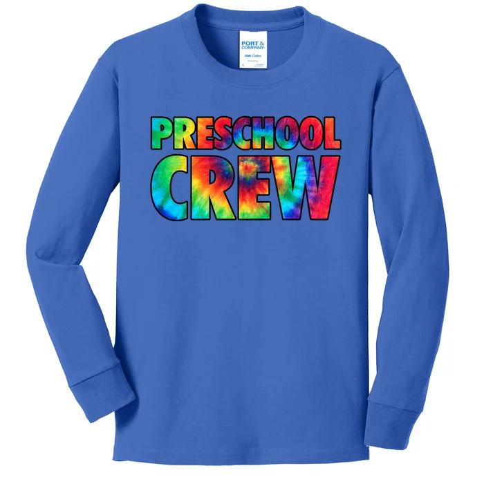 Back To School Preschool Crew Tie Dye Teacher Kids Long Sleeve Shirt