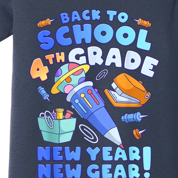 Back To School Boy 4th Grade School Supplies Baby Bodysuit