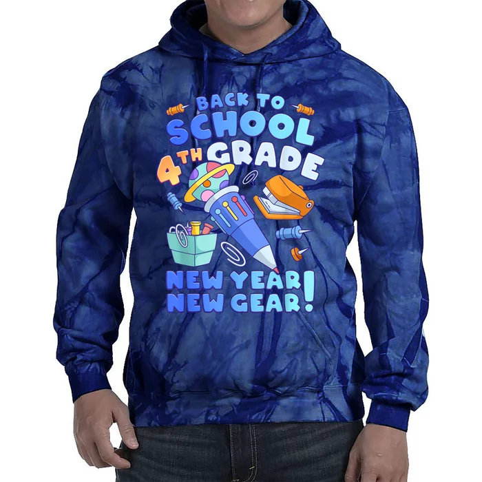 Back To School Boy 4th Grade School Supplies Tie Dye Hoodie