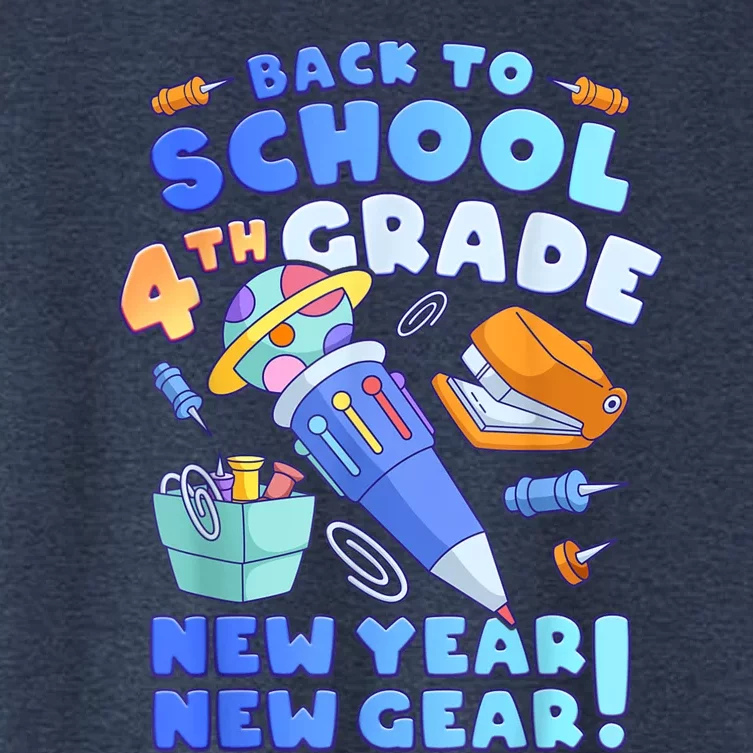 Back To School Boy 4th Grade School Supplies Women's Crop Top Tee