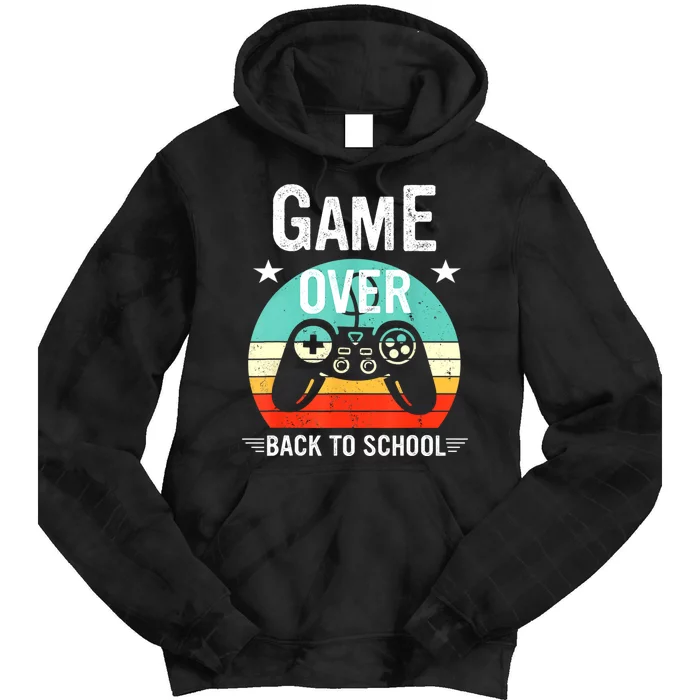 Back To School Game Over First Day Of School Funny Gamer Tie Dye Hoodie