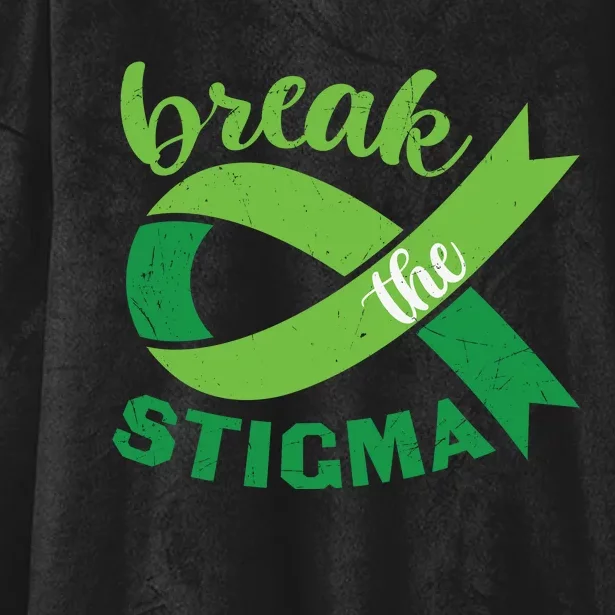 Break The Stigma Ribbon Mental Health Awareness Hooded Wearable Blanket