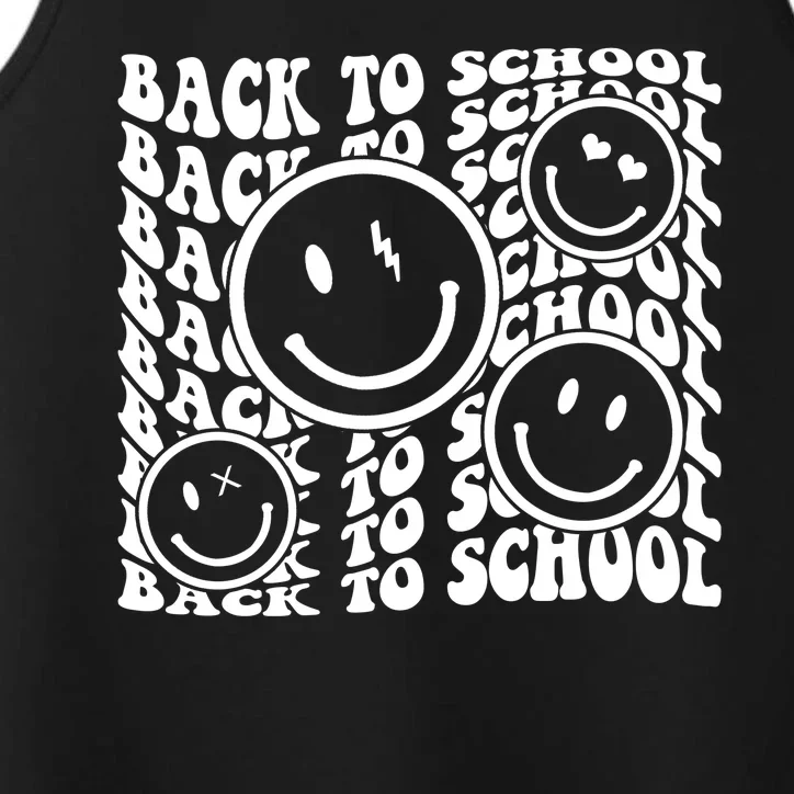 Back To School Retro Smile Face Performance Tank