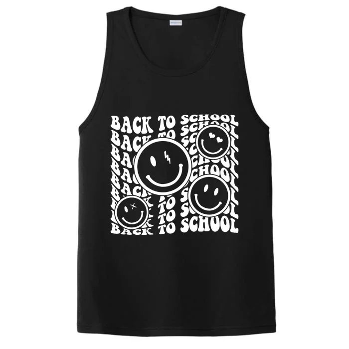 Back To School Retro Smile Face Performance Tank