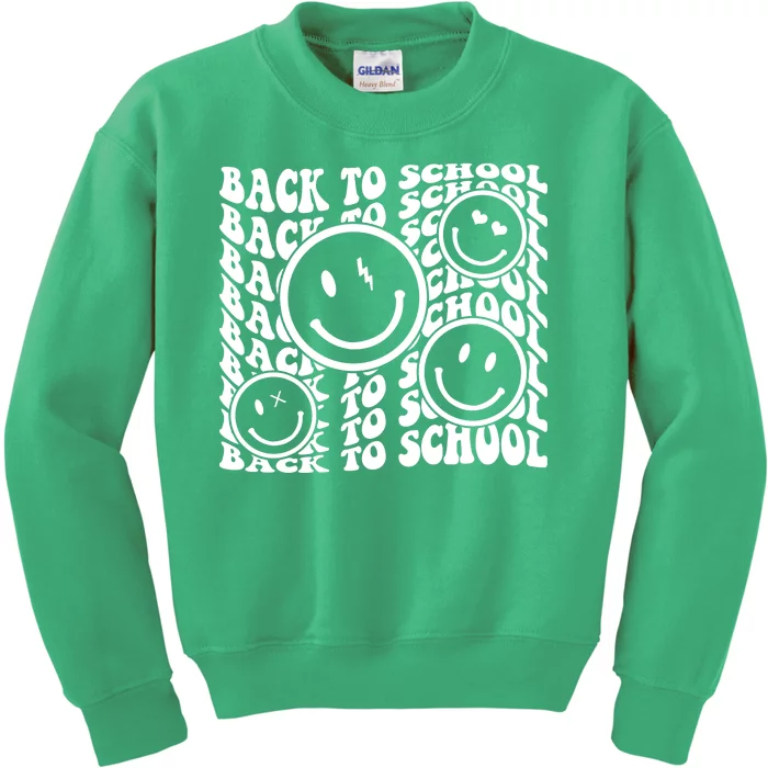 Back To School Retro Smile Face Kids Sweatshirt