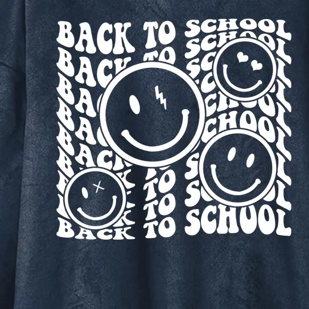 Back To School Retro Smile Face Hooded Wearable Blanket