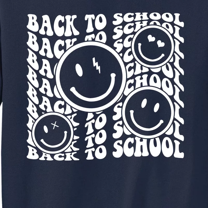 Back To School Retro Smile Face Tall Sweatshirt