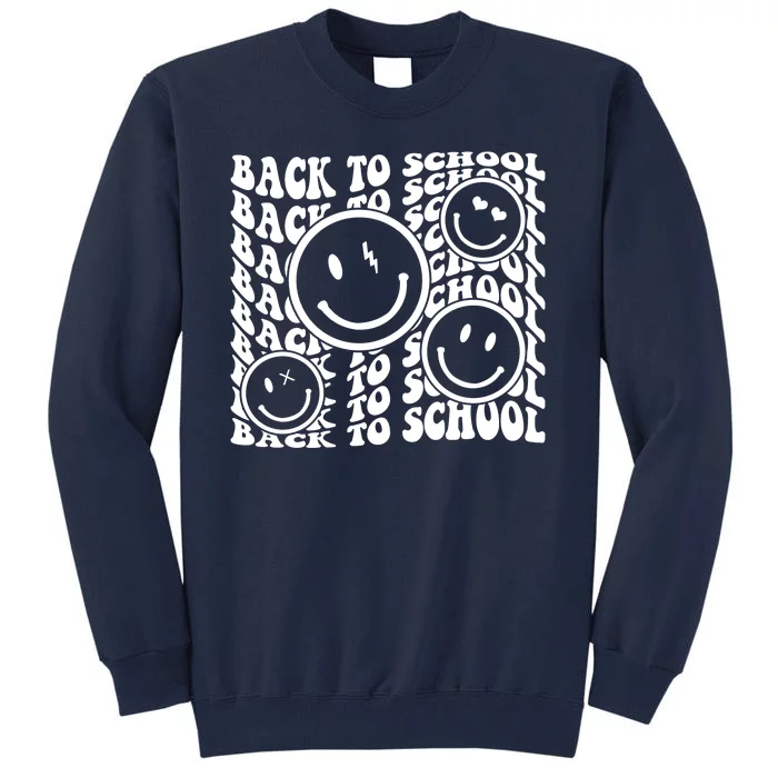 Back To School Retro Smile Face Tall Sweatshirt