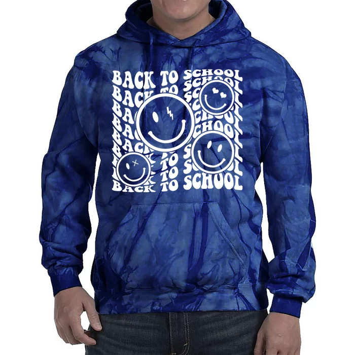 Back To School Retro Smile Face Tie Dye Hoodie