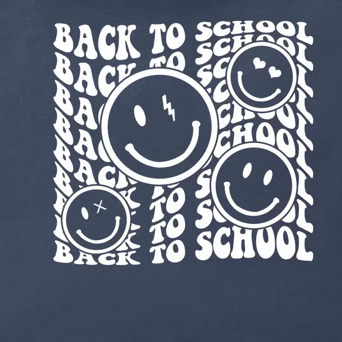 Back To School Retro Smile Face Zip Tote Bag