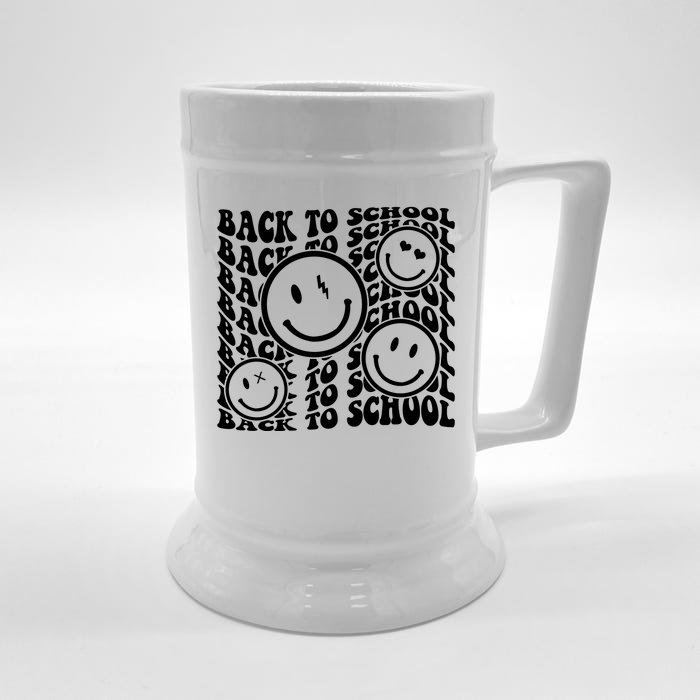 Back To School Retro Smile Face Front & Back Beer Stein