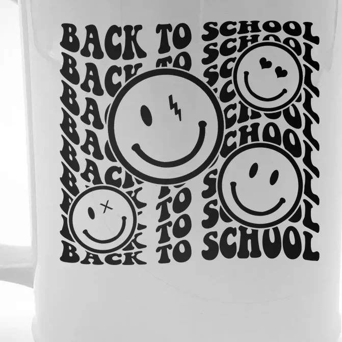 Back To School Retro Smile Face Front & Back Beer Stein