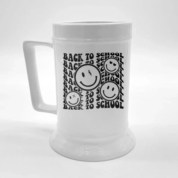 Back To School Retro Smile Face Front & Back Beer Stein