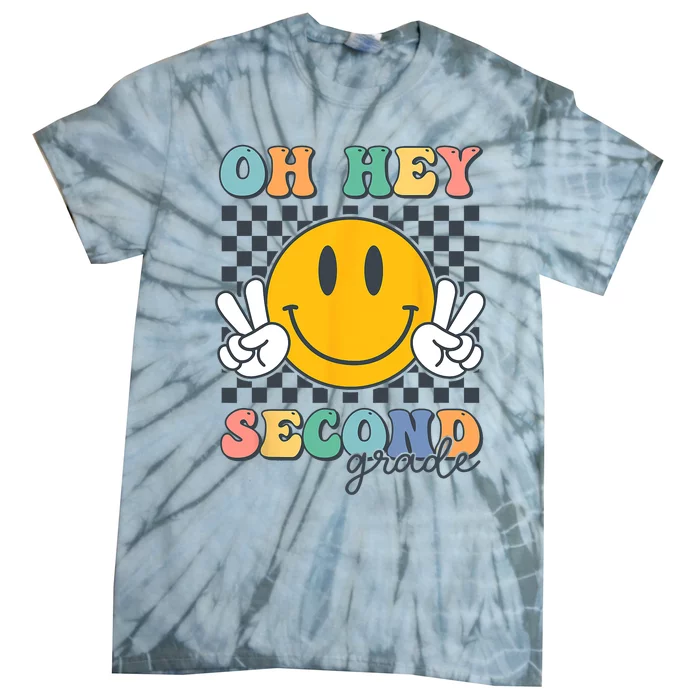 Back To School Oh Hey Second Grade Retro Teacher Student Tie-Dye T-Shirt