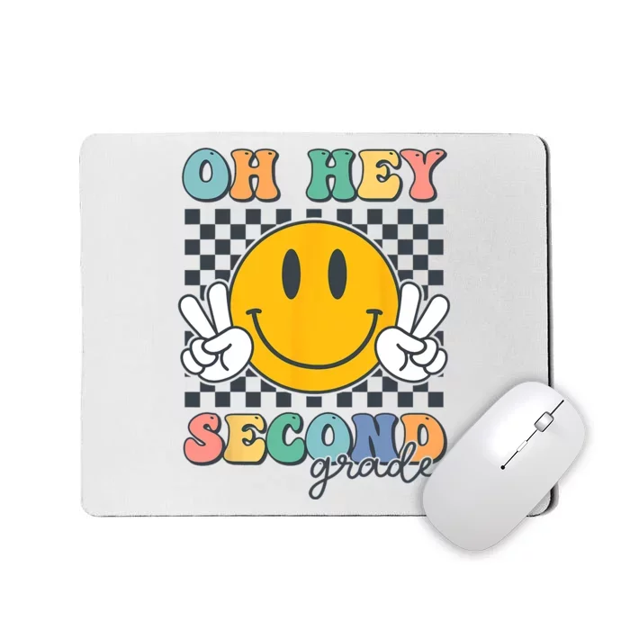 Back To School Oh Hey Second Grade Retro Teacher Student Mousepad