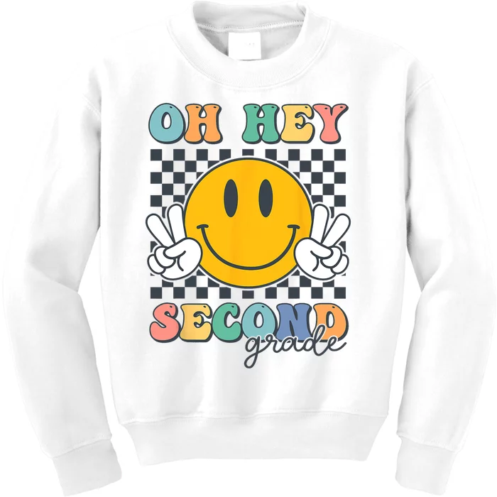 Back To School Oh Hey Second Grade Retro Teacher Student Kids Sweatshirt