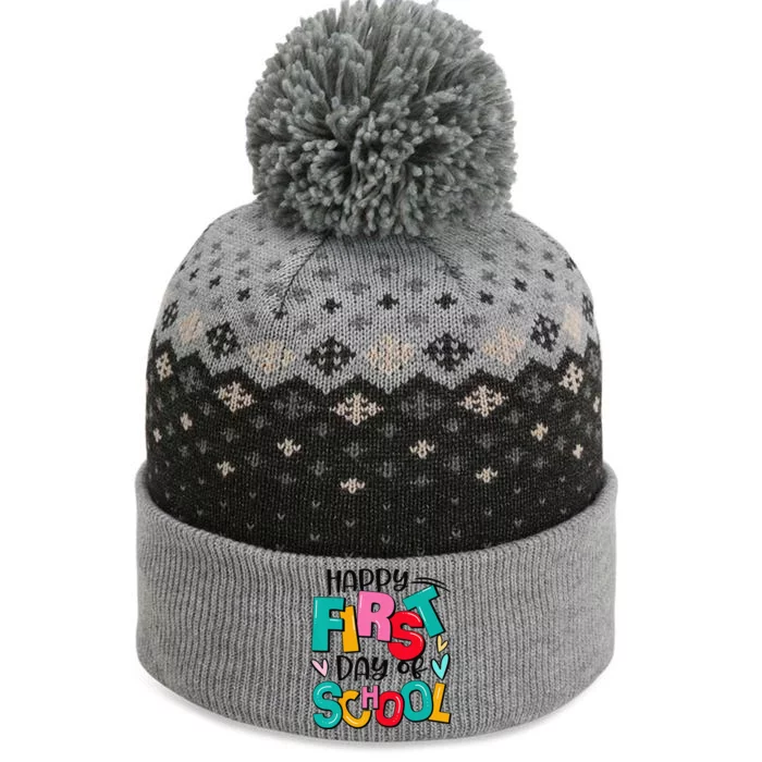 Back To School Teachers Happy First Day Of School The Baniff Cuffed Pom Beanie