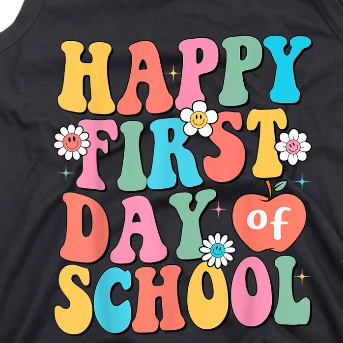 Back To School Teachers Students Happy First Day Of School Tank Top