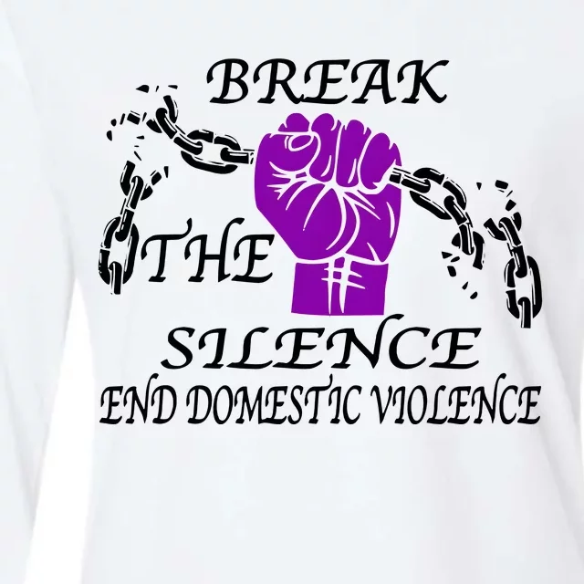 Break The Silence End Domestic Violence Womens Cotton Relaxed Long Sleeve T-Shirt