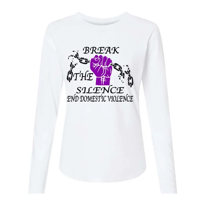 Break The Silence End Domestic Violence Womens Cotton Relaxed Long Sleeve T-Shirt