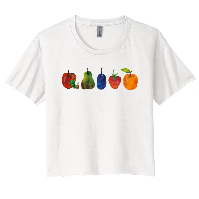 Back To School Cute Hungry Caterpillar Teacher Kindergarten Women's Crop Top Tee