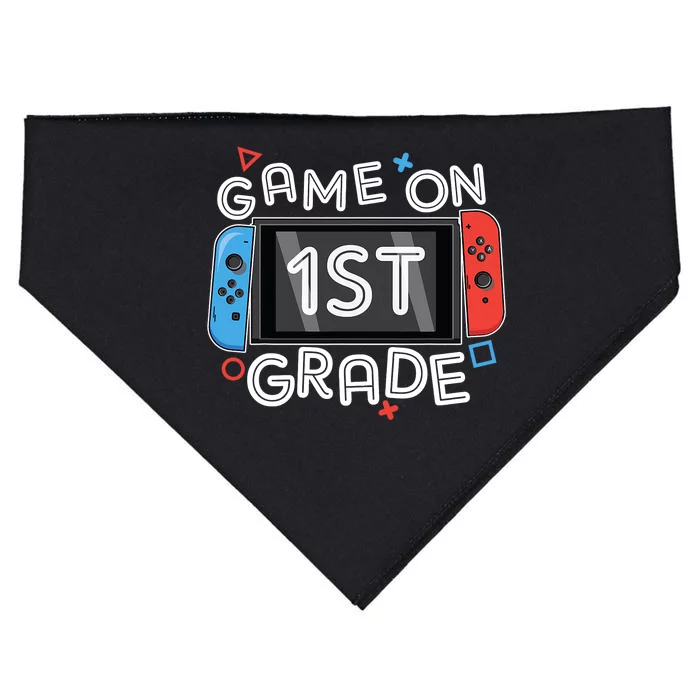 Back To School Game On 1st Grade Funny Gamer Kids Boy USA-Made Doggie Bandana