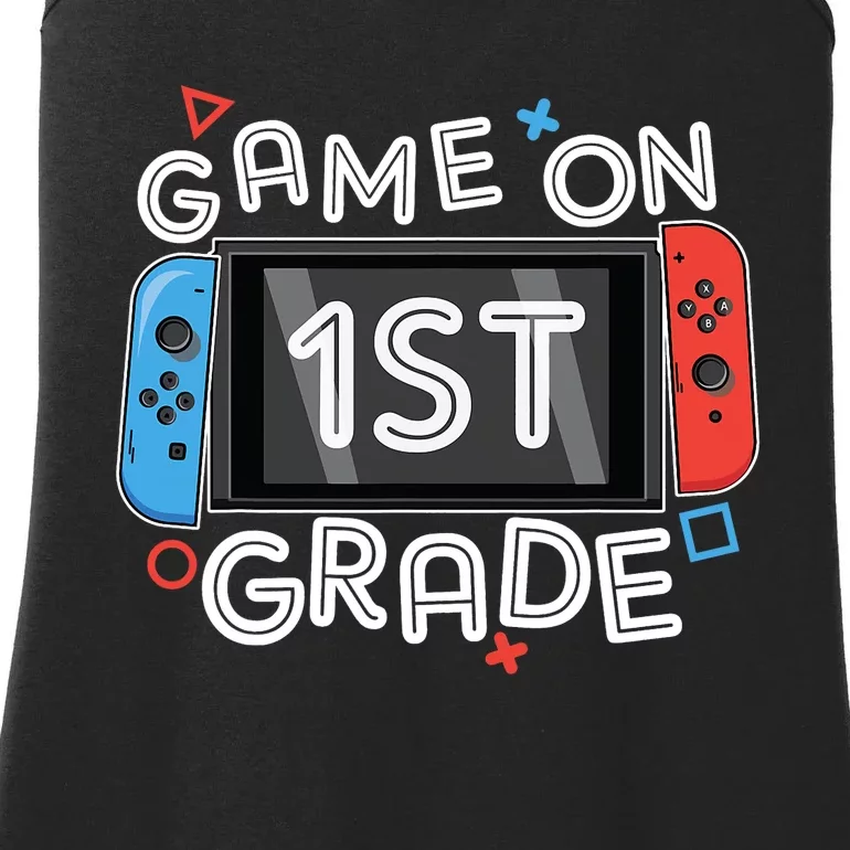 Back To School Game On 1st Grade Funny Gamer Kids Boy Ladies Essential Tank