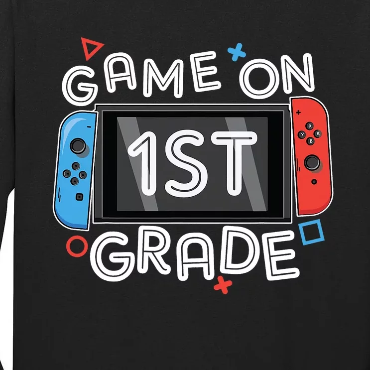 Back To School Game On 1st Grade Funny Gamer Kids Boy Tall Long Sleeve T-Shirt