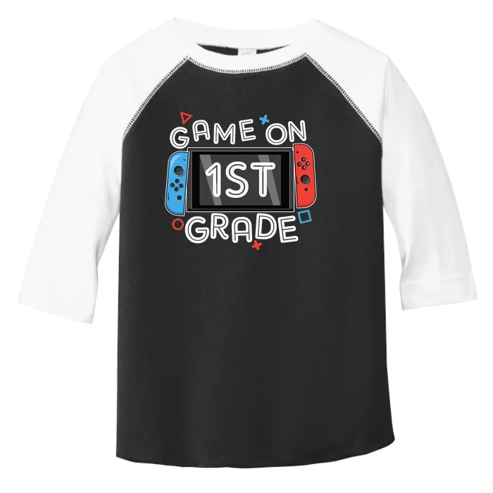 Back To School Game On 1st Grade Funny Gamer Kids Boy Toddler Fine Jersey T-Shirt