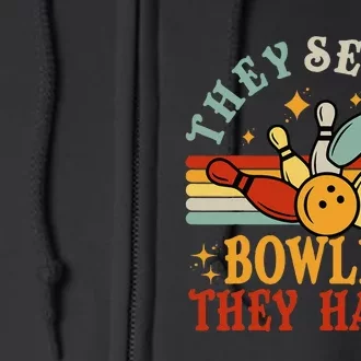 Bowling They See Me Bowling They Hatin Funny Full Zip Hoodie