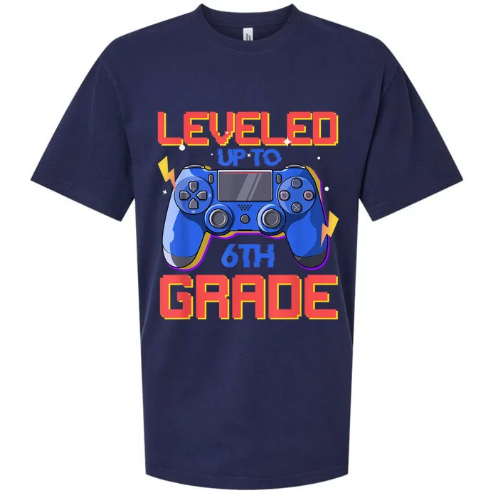 Back To School Leveled Up To 6th Grade Gamer Boy Girls Sueded Cloud Jersey T-Shirt