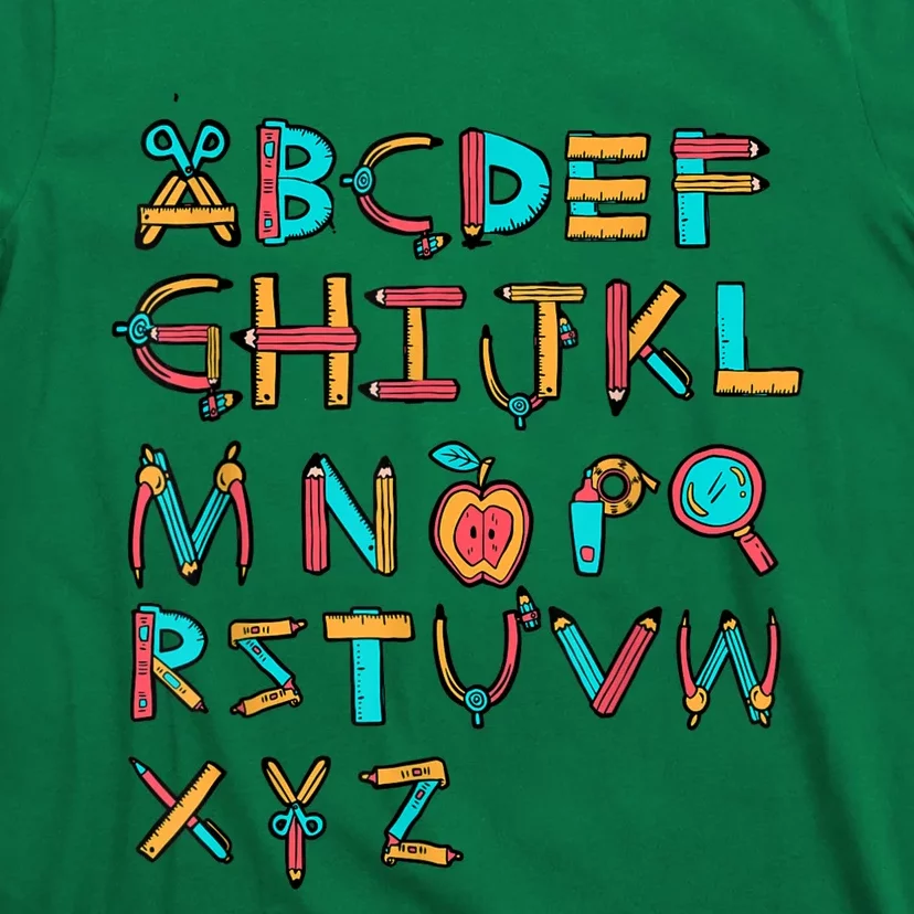 Back To School Alphabet Kindergarten Teacher T-Shirt