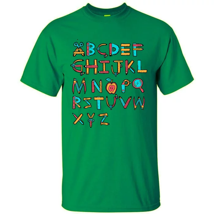 Back To School Alphabet Kindergarten Teacher Tall T-Shirt