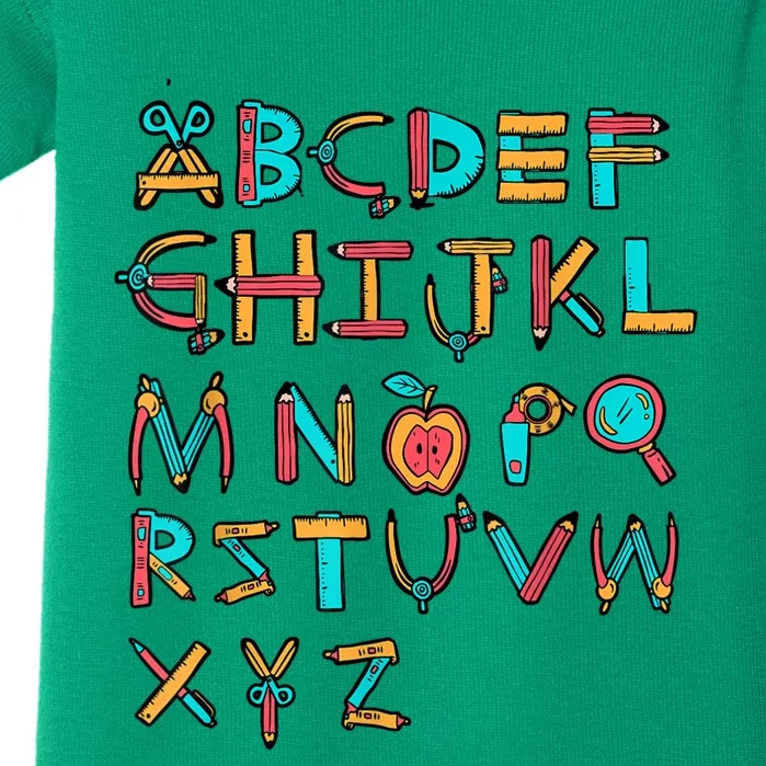 Back To School Alphabet Kindergarten Teacher Baby Bodysuit