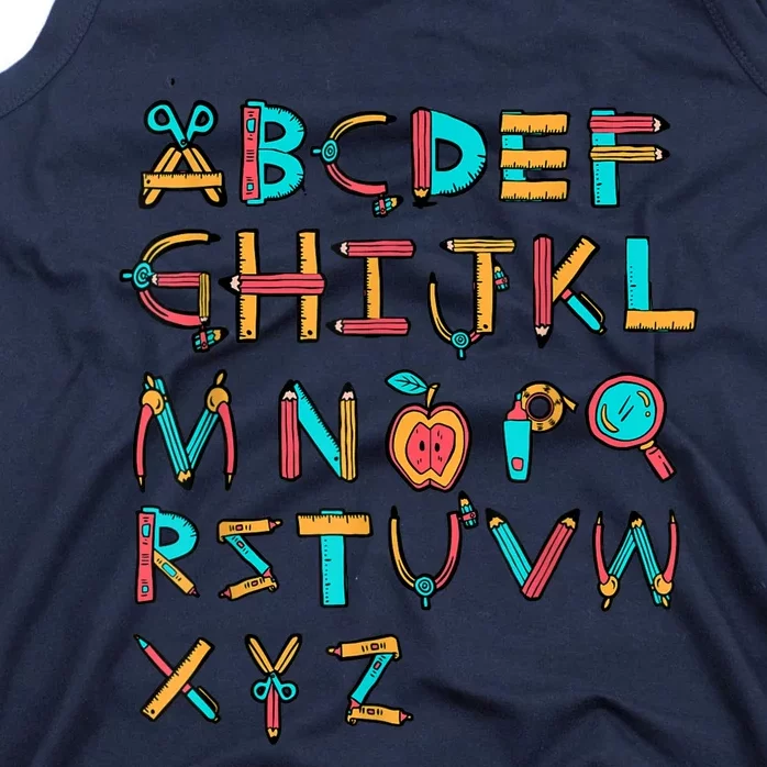 Back To School Alphabet Kindergarten Teacher Tank Top