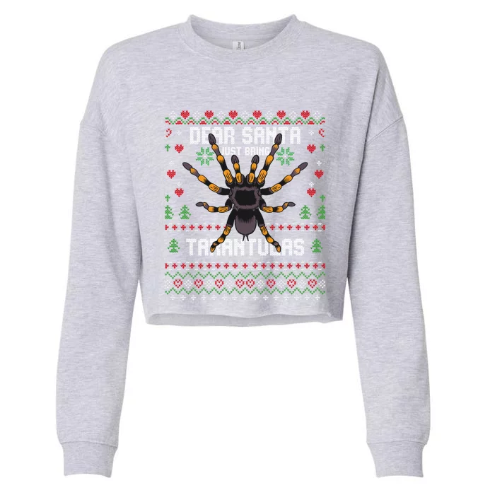 Black Tarantula Spider Christmas Ugly Xmas Sweater Funny Gift Cropped Pullover Crew