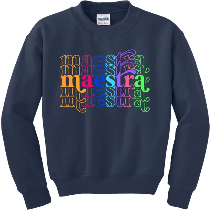 Back To School Maestra Cute Funny Spanish Teacher Kids Sweatshirt