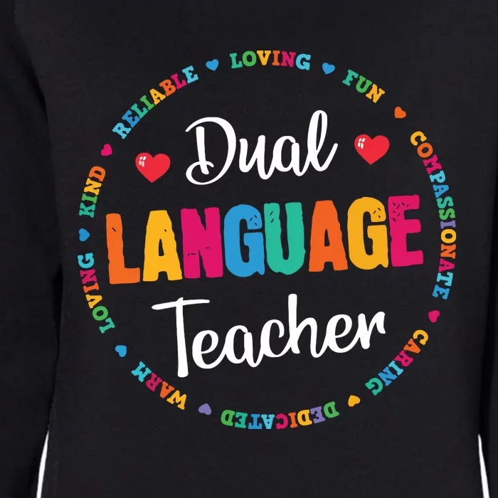 Back To School Squad Students Cute Dual Language Teacher Womens California Wash Sweatshirt